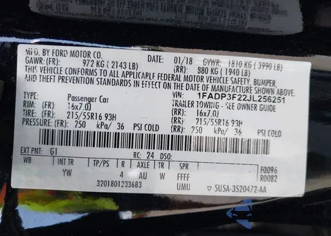 2018 Ford Focus Se from USA, damaged, VIN 1FADP3F22JL256251